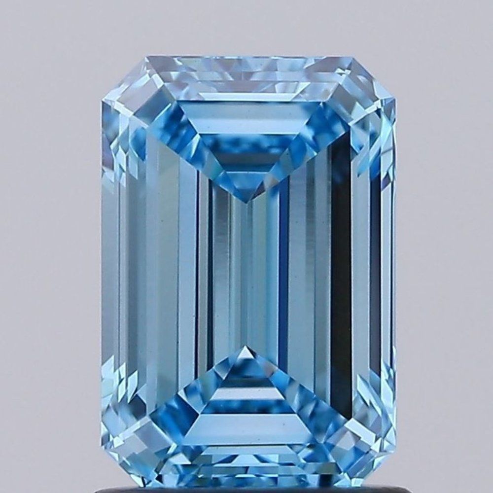 IGI Certified Emerald-Cut 1.38ct Diamond VVS2 Fancy Vivid Blue Lab-Grown